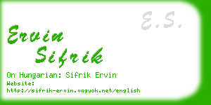 ervin sifrik business card